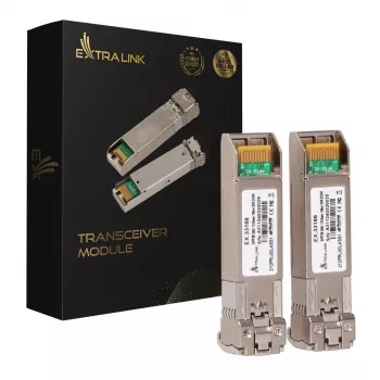 Extralink SFP28 25G 2-Pack | Moduł SFP28 | 25Gbps, LC/UPC Duplex, 1310nm, 10km, jednomodowy, transceiver sieciowy z funkcją DOM