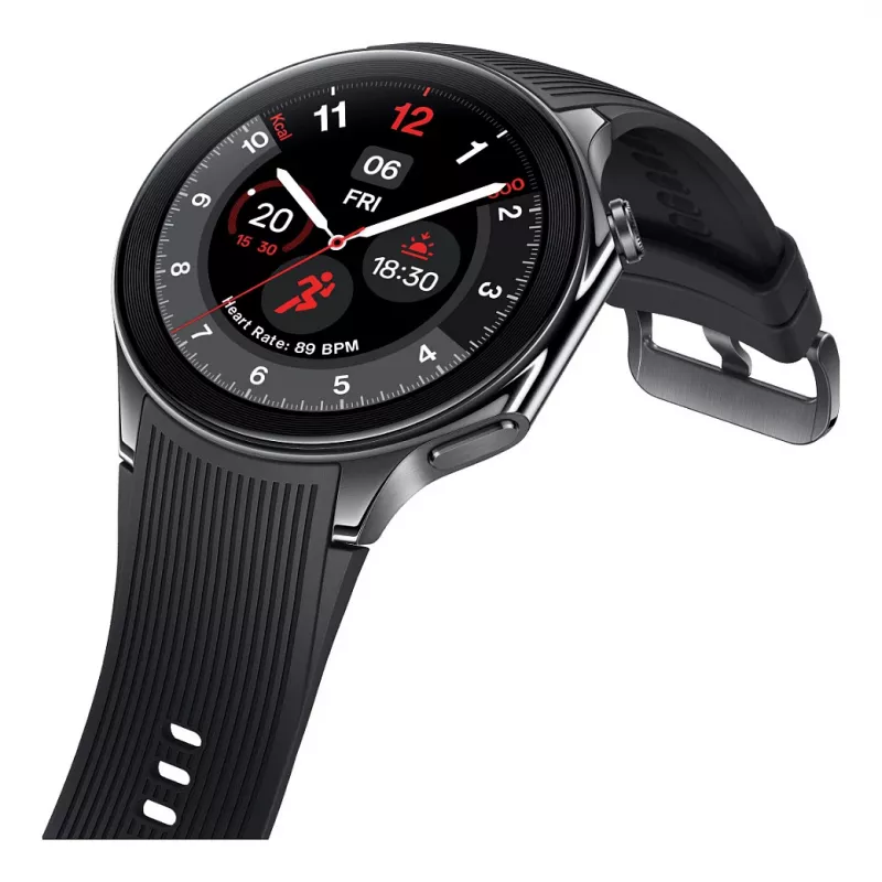 OnePlus Watch 2 - 46 mm - inteligentny zegarek z paskiem - Fluoroelastomer - Rozmiar nadgarstka: 140-210 mm - Wyświetlacz 3,63 cm (1,43 inch)
