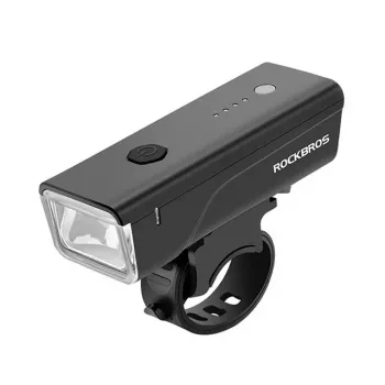 Lampka rowerowa Rockbros + kabel USB-C - USB-A 260 lm Czarny