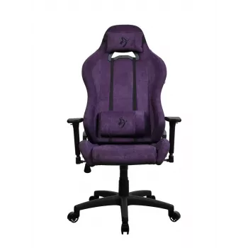 Fotel gamingowy Arozzi Torretta SoftFabric fioletowy — ergonomiczna konstrukcja, regulowane podłokietniki, odchylane oparcie