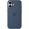Silicone etui Apple iPhone 16 MagSafe Denim Cover niebieski 6.1 inch