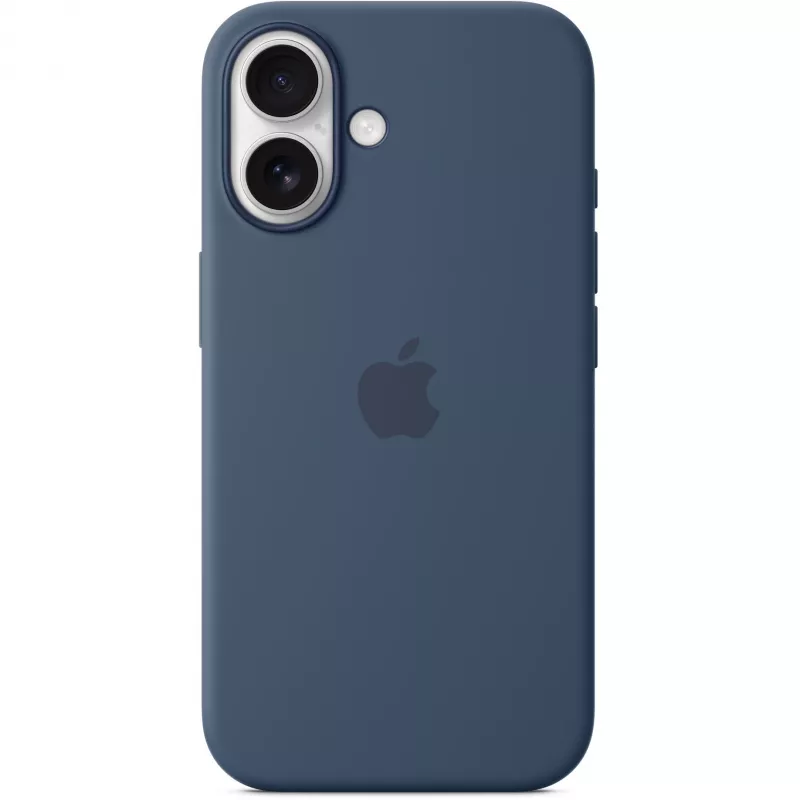 Silicone etui Apple iPhone 16 MagSafe Denim Cover niebieski 6.1 inch