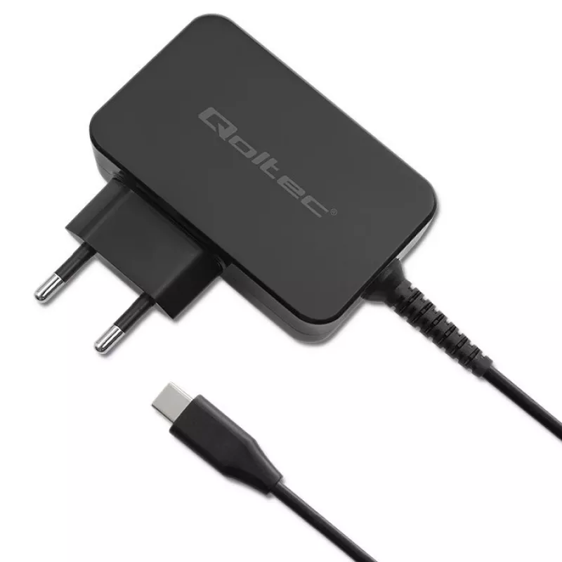 Qoltec 52386 GaN POWER PRO ładowarka | 1xUSB-C | 65W | 5-20V | 3-3.25A | Czarny