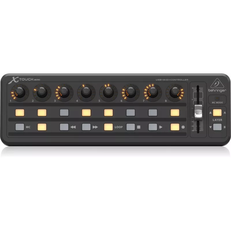 Klawiatura MIDI USB Behringer X-TOUCH MINI Typ sterowania Przyciski Obrotowe Suwak Pokrętła