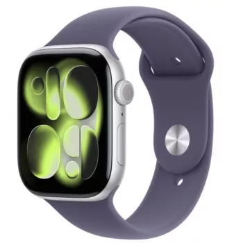 Apple Watch Series 11 GPS + Cellular 42mm Srebrna Aluminiowa Koperta z Fioletowo-Mglistym Paskiem Sportowym - M/L