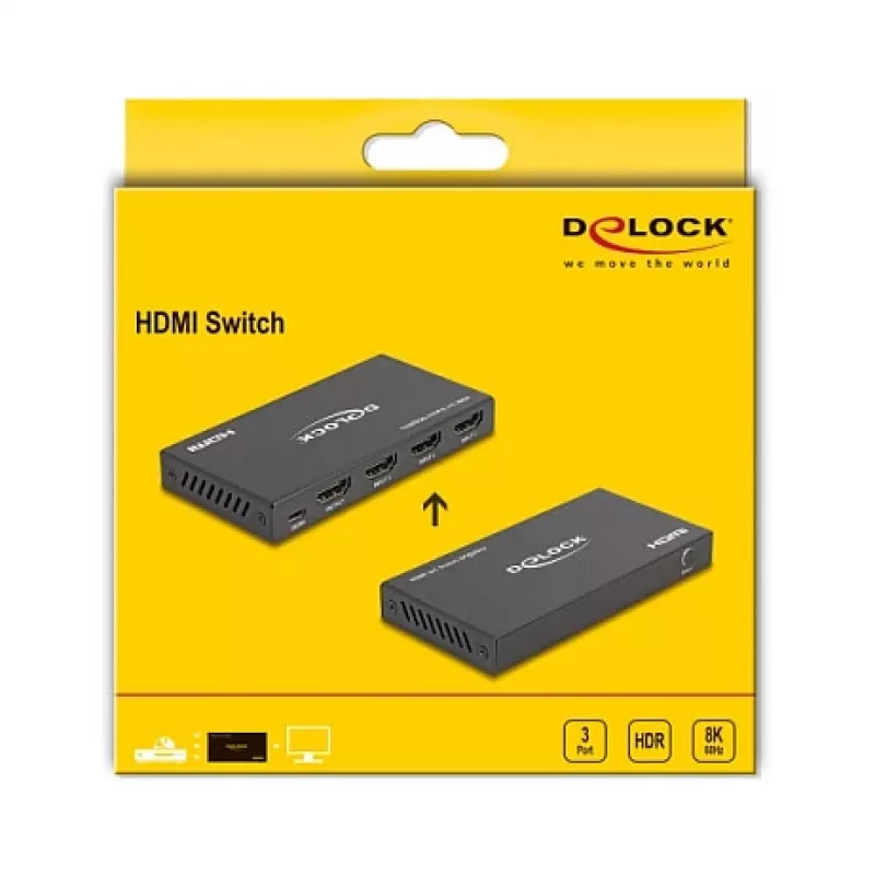 Przełącznik HDMI DeLOCK 3 x HDMI wejście na 1 x HDMI wyjście 8K 60 Hz