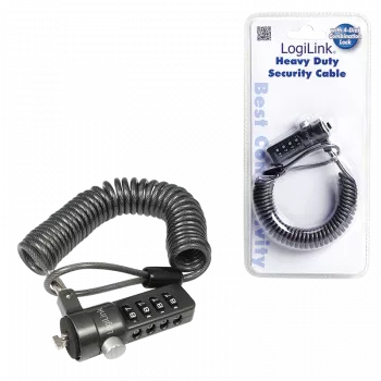 LogiLink NBS004 kabel Lock Czarny 1.8 M