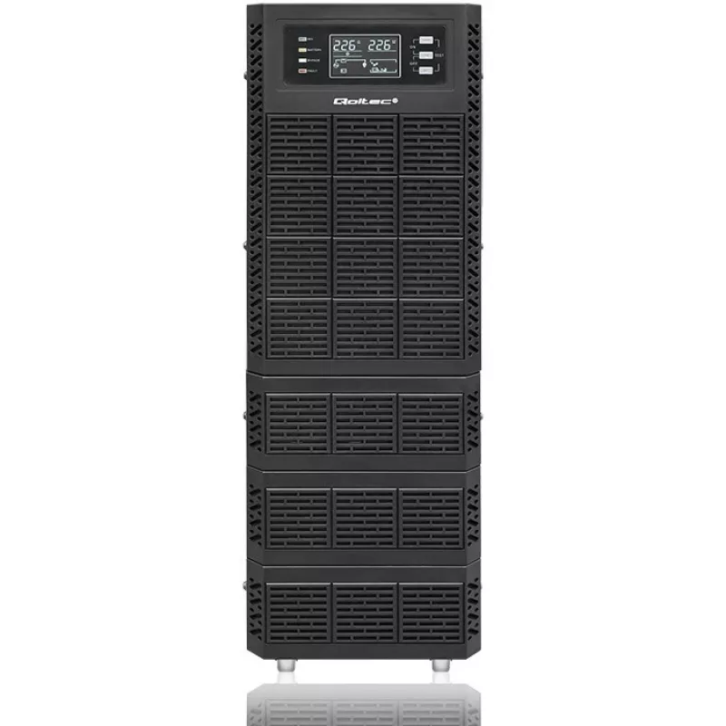 Qoltec 52284 Zasilacz awaryjny UPS | 10kVA | 10000W | Współczynnik mocy 1.0 | LCD | EPO | USB | On-line