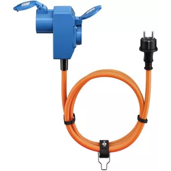 Goobay Camping Adapter Lead 1,5 m pomarańczowy wtyczka CEE do złącza uziemionego IP44