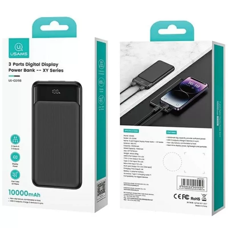 Ładowarka USAMS USA001631 30W z 1x USB-C i 1x USB-A szybkie ładowanie