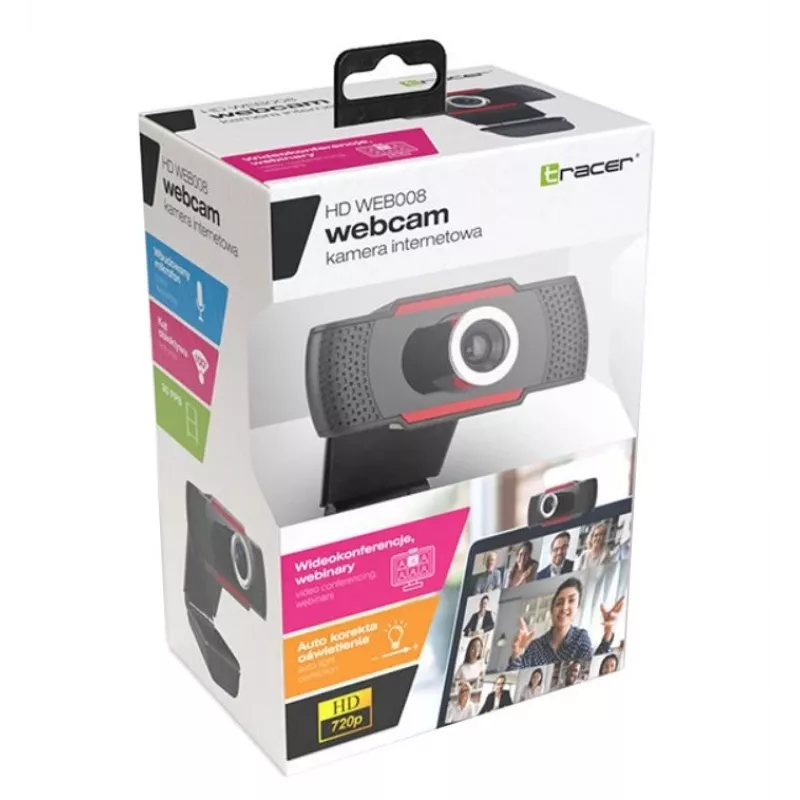 Kamera internetowa HD z wbudowanym mikrofonem Tracer WEB008