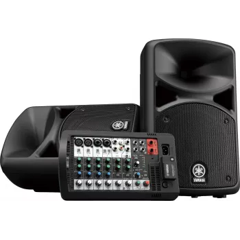 Wolnostojący system PA YAMAHA Stagepas 400BT — 400 W, 2-drożny, 10-kanałowy mikser, Bluetooth 4.1, czarny