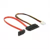 Kabel SATA DeLOCK 0,3 m SATAIII 7p + Floppy 4p/SATAIII 22p