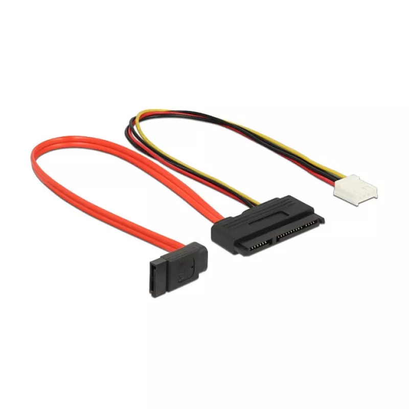 Kabel SATA DeLOCK 0,3 m SATAIII 7p + Floppy 4p/SATAIII 22p