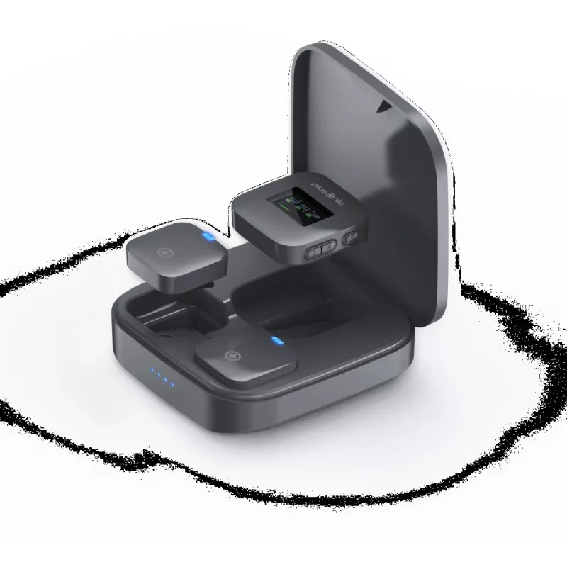 Zestaw mikrofonów bezprzewodowych Plusonic PS-TDS8 z łącznością USB‑C, Lightning i 3,5 mm