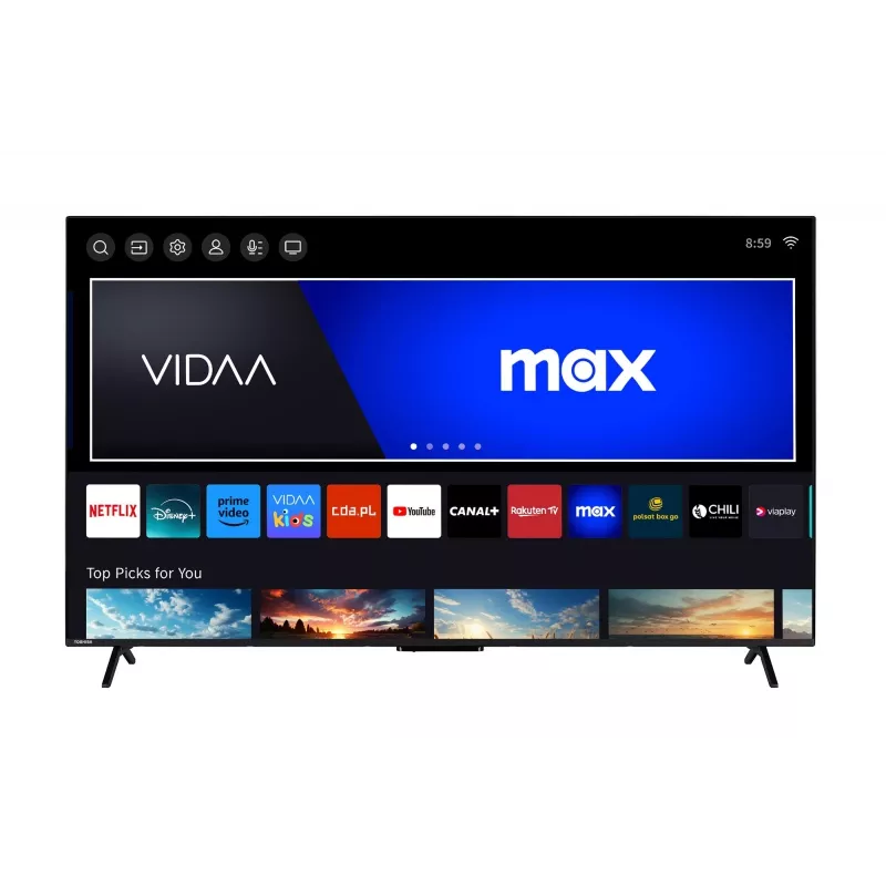 TV Toshiba 65UV2463DG 65 cali (165,1 cm) 4K Ultra HD DLED Smart TV, 3840×2160, VIDAA, Wi‑Fi, 300 cd/m², Czarny