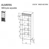 Cama 3 ALMERA Regał 60x42x185 orzech/kaszmir