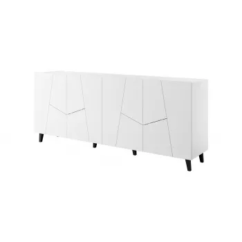 Komoda Cama Meble ETNA 200x42x82 cm, biała mat, płyta wiórowa, rama 16 mm