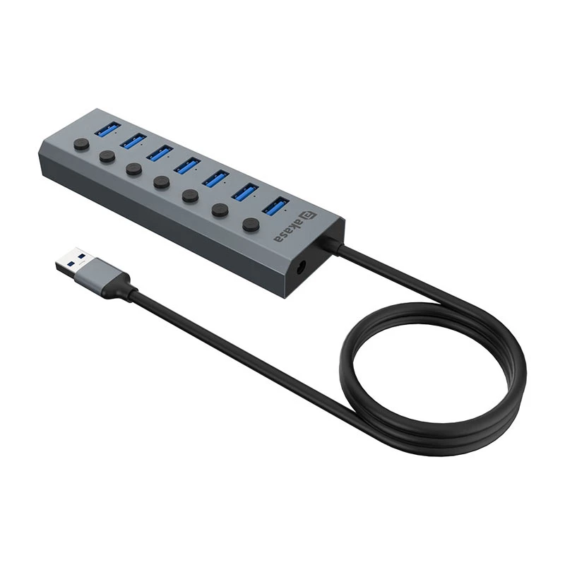 USB Hub Akasa AK-HB-21BKCM Aluminium USB 3.2 Gen 1 5000 Mbit/s