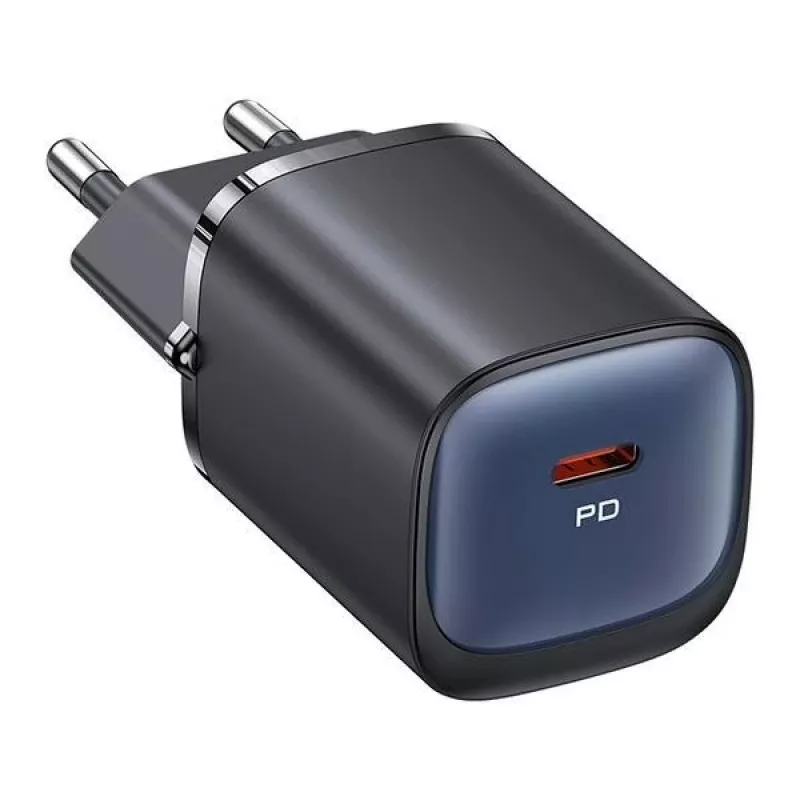 usams 30W GaN USB-C Fast Charger USA001446 — przenośna ładowarka ścienna USB-C PD 30 W, czarna