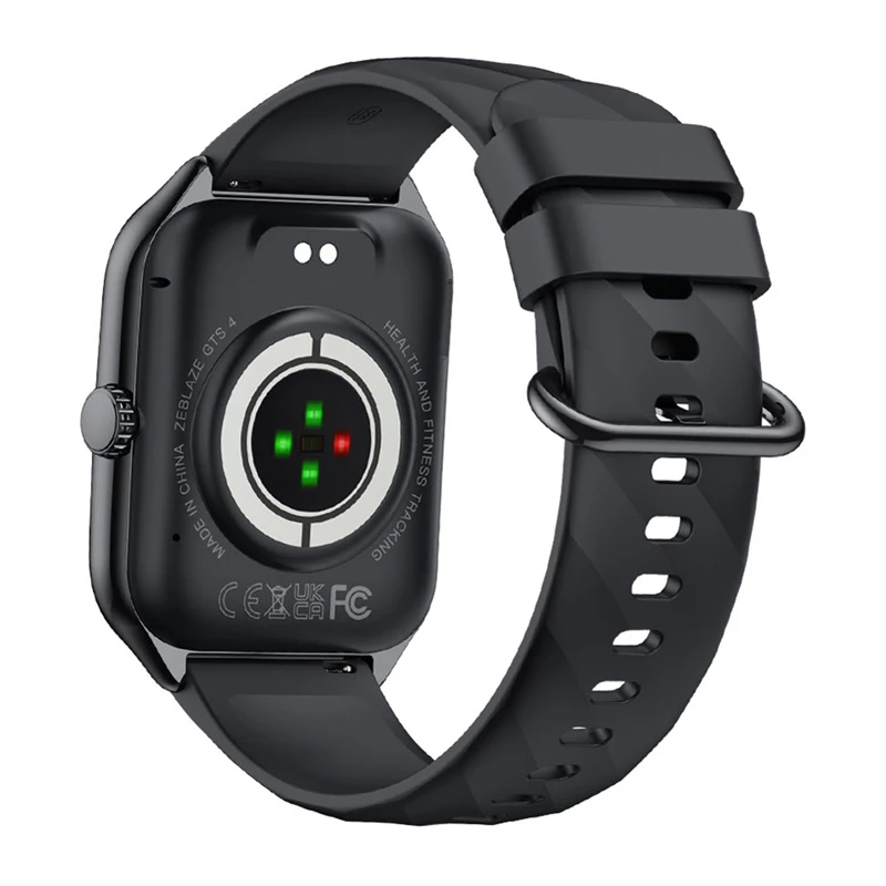 Smartwatch Zeblaze GTS 4 — 1.94 cala (4,93 cm) AMOLED, 466×466 px, Ekran dotykowy, Wi‑Fi, Silikonowy pasek, Czarny