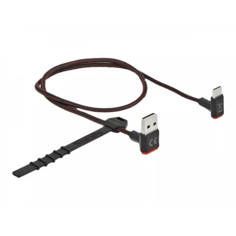 Kabel USB DeLOCK EASY-USB 2.0 wtyk męski typu A na wtyk męski typu C kątowy 0,5 m czarny