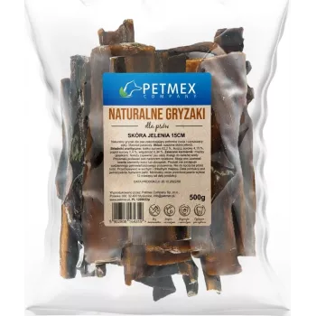 Przysmak dla psa PETMEX Skóra jelenia 500 g – naturalny gryzak dla psów
