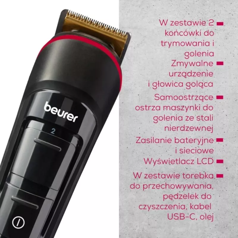 Beurer trymer do brody i zarostu MN4, akumulatorowy, precyzyjne cięcie