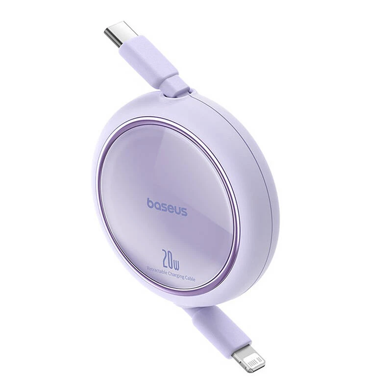 Baseus Free2Pull - 20 W USB-C do Lightning, kabel zwijany, 1 m (fioletowy)