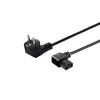 Kabel zasilający SAVIO CL-116 — 1.8 m, czarny, kątowa wtyczka zasilająca Typ C do kątowej IEC C13, 3-żyłowy 0.5 mm²