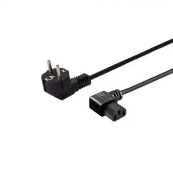Kabel zasilający SAVIO CL-116 — 1.8 m, czarny, kątowa wtyczka zasilająca Typ C do kątowej IEC C13, 3-żyłowy 0.5 mm²