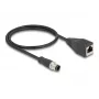 Kabel przejściowy DeLOCK M12 D-kodowany 4-pinowy męski na RJ45 żeński 50 cm