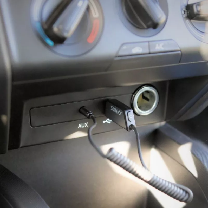 Adapter AUX Savio TR-16 z funkcją głośnomówiącą, Bluetooth 5.3, Google Assistant/Siri
