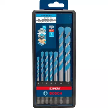 Zestaw wierteł Bosch Expert HEX-9, 7 sztuk, rozmiary 4–12 mm, trzpień HEX-9