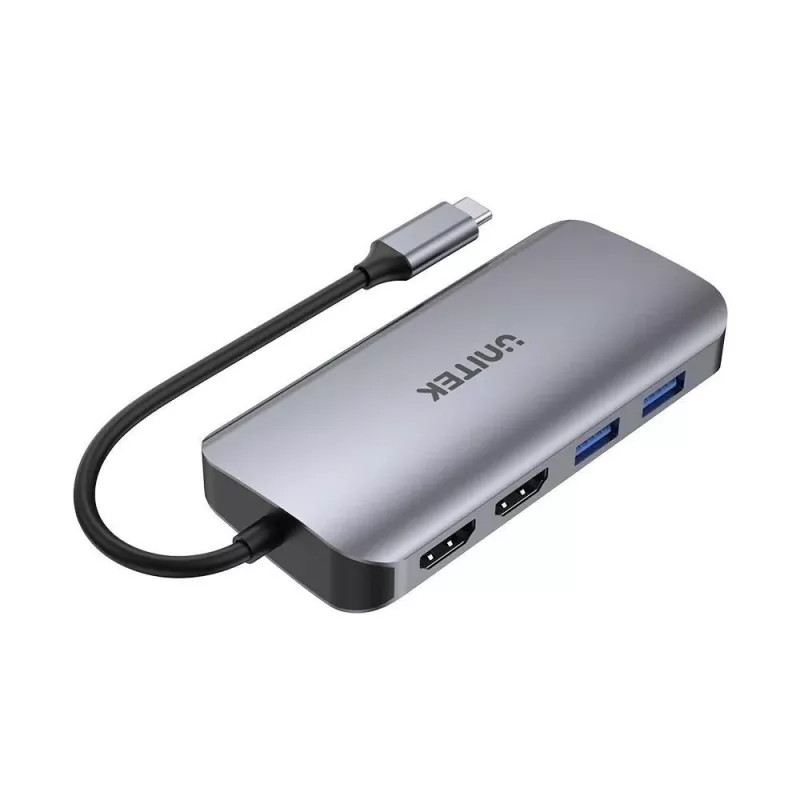 Hub USB-C Unitek D1122A01 z 2x HDMI 4K i 100W Power Delivery