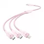 Kabel USB 2.0 A do 3w1 3A Vention CTPPG 1.5M różowy