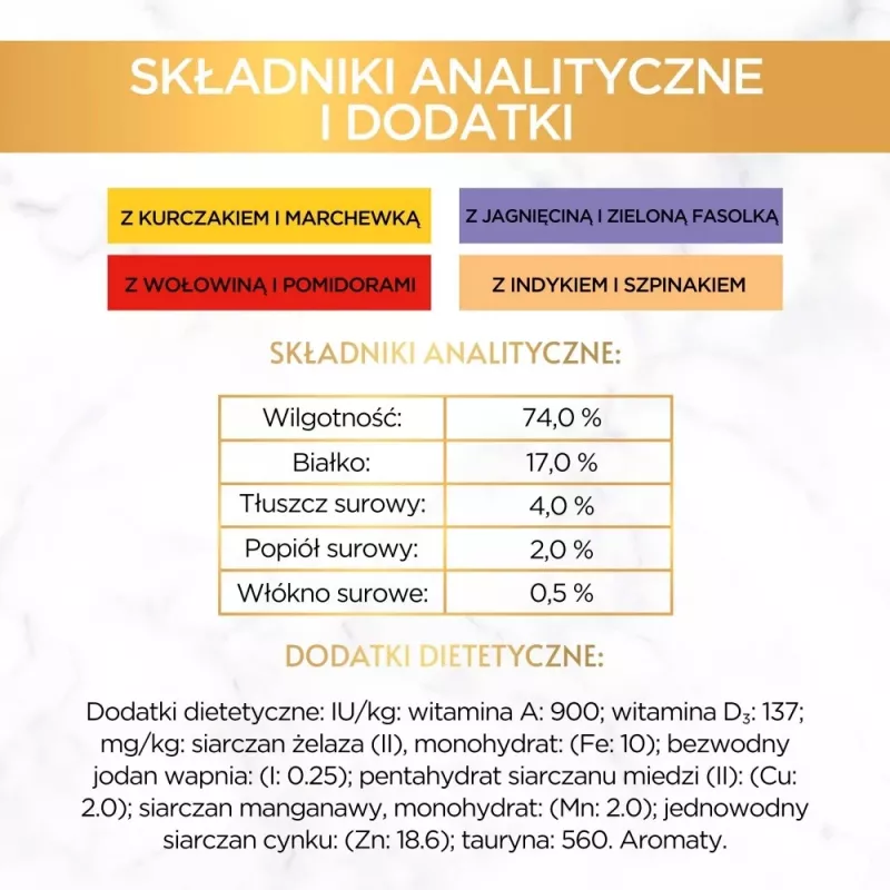 Mokra karma dla kota w saszetkach Purina Gourmet Gold Savoury Cake Mix 48×85 g, dla dorosłych kotów, 74% wilgotności, 17% białka