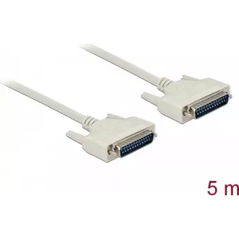 Kabel szeregowy DELOCK 84537, D-Sub 25 pin do D-Sub 25 pin, beżowy, 5 m