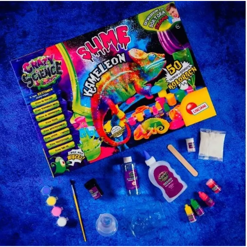 Liscianigiochi Zestaw Naukowy Crazy Science Slime Chameleon 304-PL89246 – edukacyjny zestaw do eksperymentów ze slime