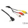 Adapter kabla wideo DeLOCK 84504 1,5 m 3,5 mm 3 x RCA czarny