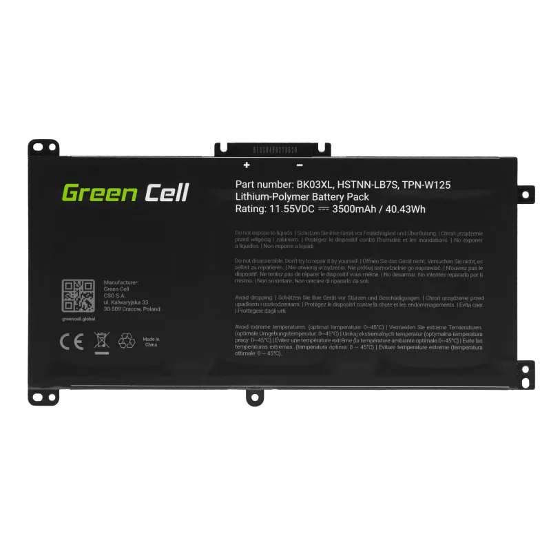 GREEN CELL Bateria BK03XL do HP Pavilion x360 14-BA 14-BA015NW 14-BA022NW 14-BA024NW 14-BA102NW 14-BA104NW