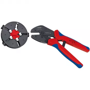 Kleszcze do zaciskania i ściągania izolacji Knipex 97 33 01 niebiesko-czerwone