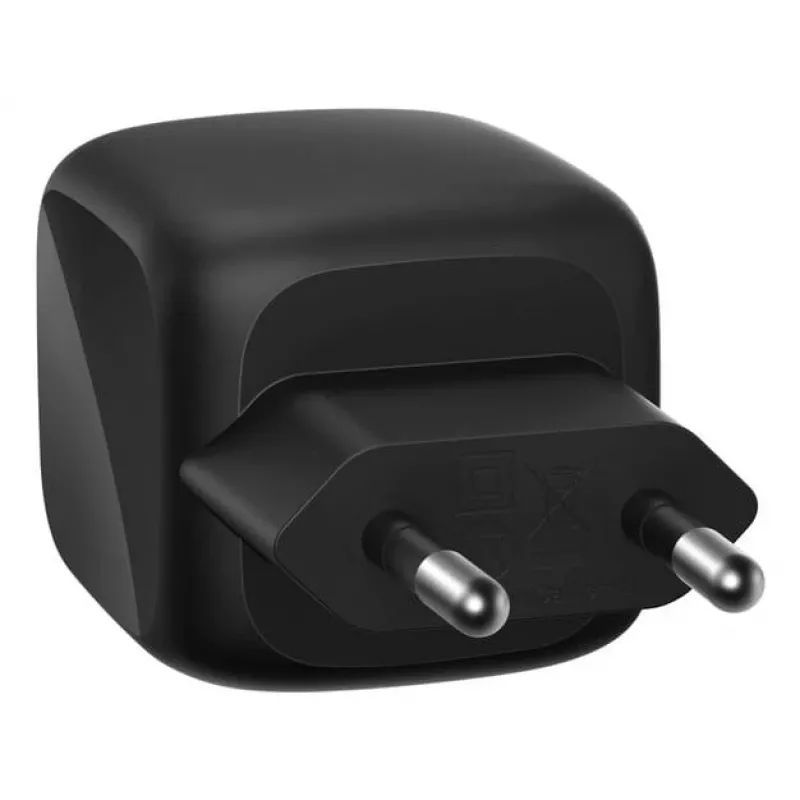 Szybka ładowarka sieciowa Belkin WCH019kqBK — 2× USB‑C, czarna, zabezpieczenia OVP/OC/OT/SC