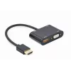 Adapter HDMI do VGA GEMBIRD A-HDMIM-HDMIFVGAF-01, wtyk HDMI, wyjście VGA, 0,15 m, czarny