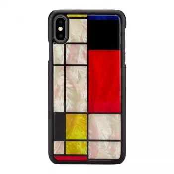 Etui na smartfona iKins do iPhone XS Max Mondrian Czarny – pokrowiec ochronny, twarda skorupa