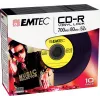 EMTEC Vinyl Look - 10 x CD-R - 700 MB (80 Min) 52x - Niebieski, Żółty, Liliowy, Zielony, Różowy - Slim Jewel Case