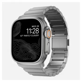 Pasek tytanowy NOMAD do Apple Watch 46mm/49mm srebrny
