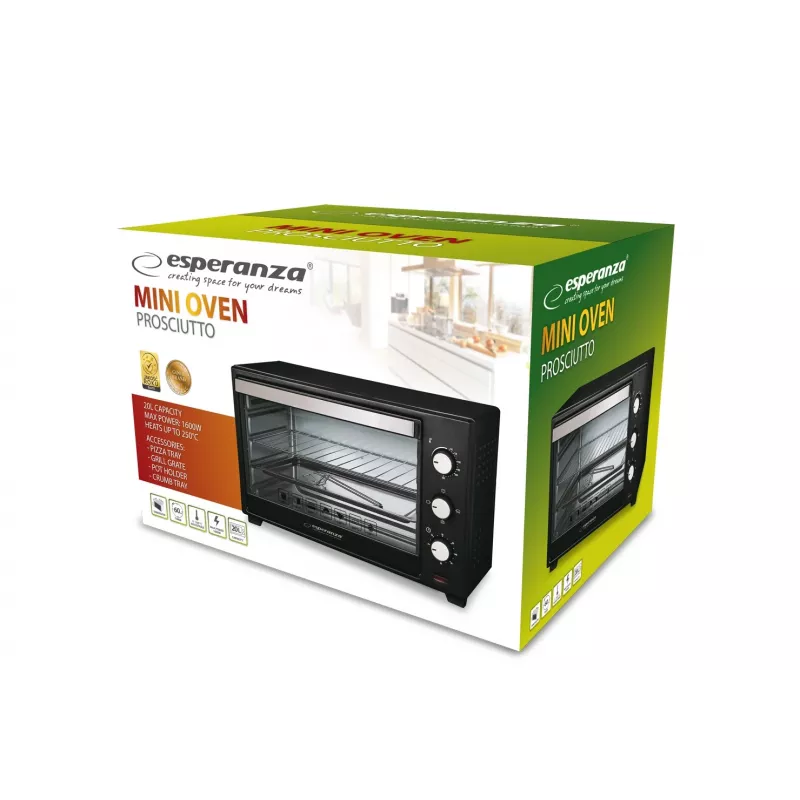 Esperanza EKO008 Mini piekarnik 20 l 1600 W Czarny