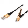 Kabel Lightning ROLINE 11.02.8923 1m czarno-złoty