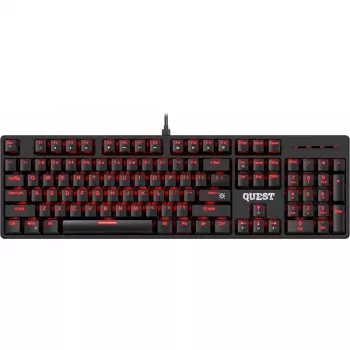 Mechaniczna klawiatura DEFENDER QUEST GK-596 — podświetlenie RGB, Anti-Ghosting, przewodowa, kompaktowy układ
